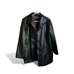 Wilsons Leather Black Trench Coat size 3x